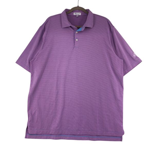 Peter Millar Summer Comfort Mens Size XL Polo Shirt Jubilee Stripe Performance - Picture 1 of 16
